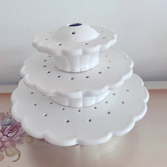 Vintage Ceramic Tiered Tulipiere Flower Holder - Picture 1 of 8